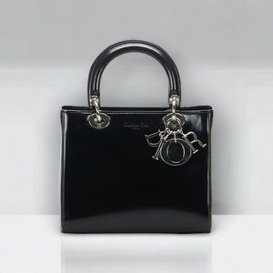 Rare Vintage Dior Medium Patent Lady Bag